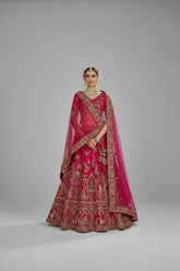 Pink Silk Designer Bridal Lehenga